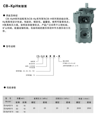 CB-KPH63/16,双联泵_供应产品_无锡凯维联液压机械